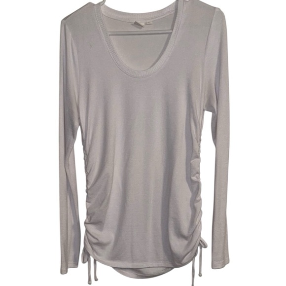 🌹Gap White Long Sleeve Ruched Sweater - Picture 1 of 4